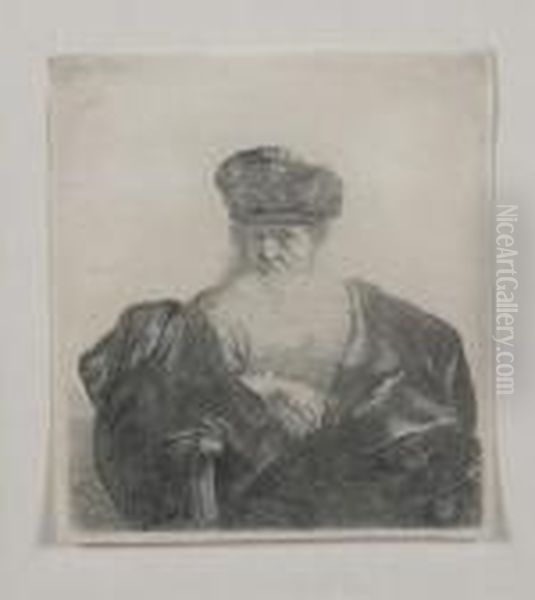 Old Man With Beard, Fur Cap And Velvet Cloak - view 1