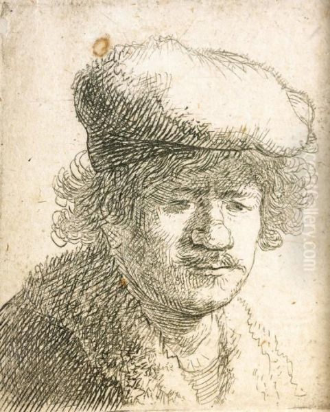 Self Portrait With Cap Pulled Forward - view 1