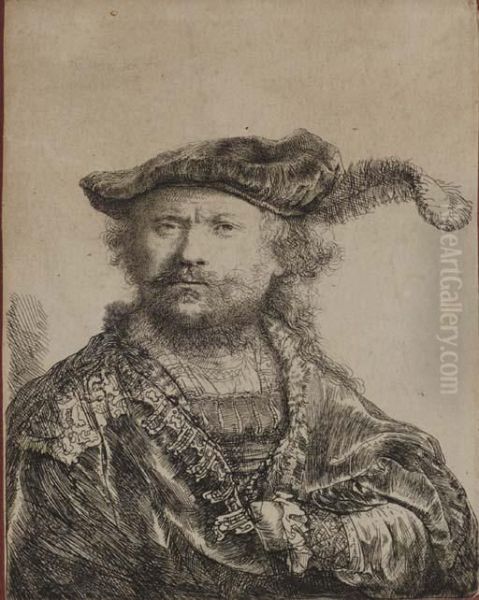 Self Portrait In A Velvet Cap With Plume - view 1
