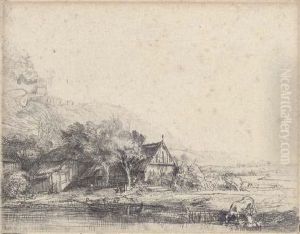 Landscape With A Cow by Harmenszoon van Rijn Rembrandt