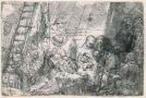 La Circoncision A L'etable. 
(harmenszvan Riyn Rembrandt, K.g. Boon 47 ; B.biorklund 54 - B) 94 X 
114.