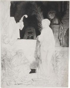The Artist Drawing From A Model by Harmenszoon van Rijn Rembrandt