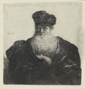Old Man With Beard, Fur Cap And Velvet Cloak by Harmenszoon van Rijn Rembrandt