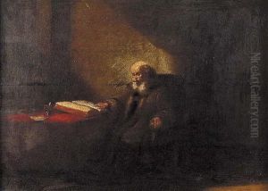Der Alte Gelehrte In Seinem Studierzimmer. by Harmenszoon van Rijn Rembrandt