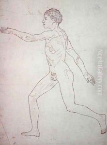 Study of the Human Figure, Lateral View, from A Comparative Anatomical Exposition of the Structure of the Human Body with that of a Tiger and a Common Fowl, c.1795-1806 4 by George Stubbs