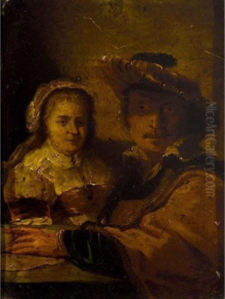 A Selfportrait Of Rembrandt And His Wife Saskia - view 1