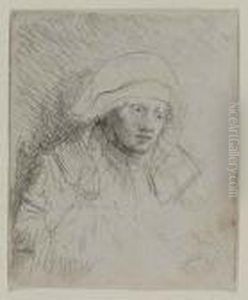 Sick Woman With A Large, White Headdress