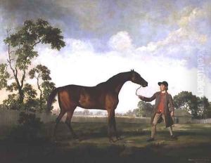 The Duke of Ancasters bay stallion Spectator, held by a groom, c.1762-5