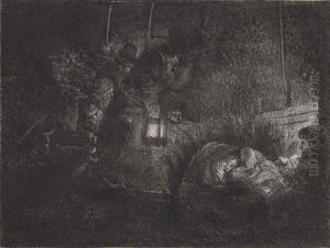 The Adoration Of The Shepherds: Night Piece by Harmenszoon van Rijn Rembrandt