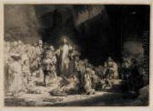 The Hundred Guilder Print (b., Holl.74; H.236; Bb.49-1) by Harmenszoon van Rijn Rembrandt