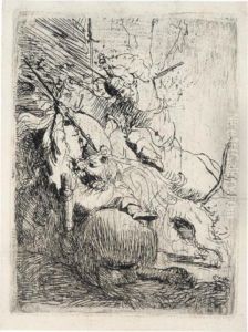 The Small Lion Hunt (with One Lion) (b., Holl.116; H.6; Bb.29-3)
