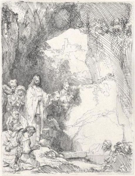 The Raising Of Lazarus: Small Plate (b., Holl.72; H.198; Bb.42-b) - view 1