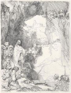 The Raising Of Lazarus: Small Plate (b., Holl.72; H.198; Bb.42-b) by Harmenszoon van Rijn Rembrandt