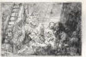 The Circumcision In The Stable (b., Holl.47; H.274; Bb.54-b) by Harmenszoon van Rijn Rembrandt