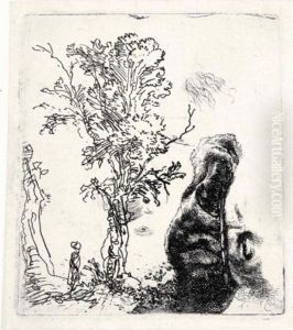 Sheet With Two Studies: A Tree,
And The Upper Part Of A Head Of The Artist Wearing A Velvet Cap (b.,
Holl.372; H.155; Bb.42-1) Sheet With Two Studies: A Tree,
And The Upper Part Of A Head Of The Artist Wearing A Velvet Cap (b.,
Holl.372; H.155; Bb.42-1)