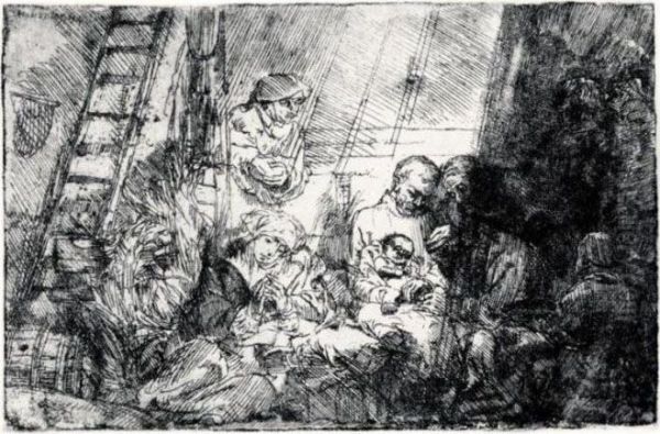 The Circumcision In The Stable (b., Holl.47; H.274; Bb.54-b) - view 1