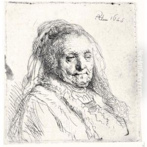 The Artist's Mother; Head And Bust: Three Quaters Right (b., Holl.354; H.1; Bb.28-a) The Artist's Mother; Head And Bust: Three Quaters Right (b., Holl.354; H.1; Bb.28-a)
