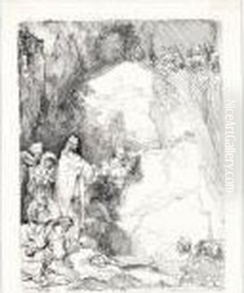 The Raising Of Lazarus: Small Plate (b., Holl.72; H.198; Bb.42-b) - view 1
