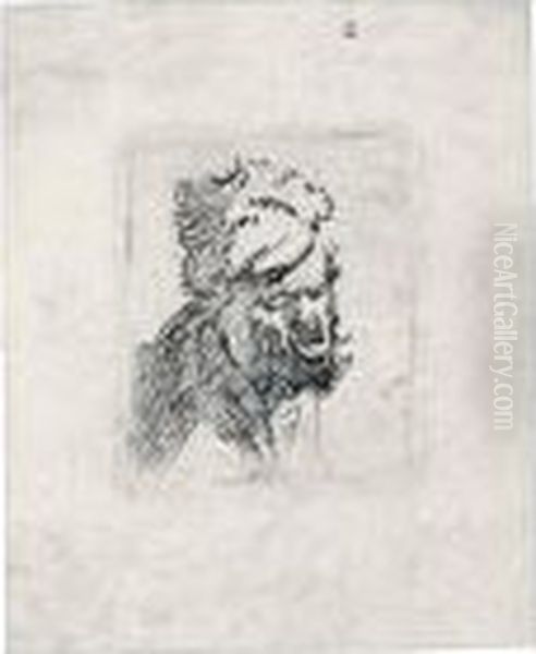 Head Of A Man In A Fur Cap, Crying Out - view 1