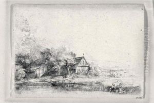 Landscape With A Cow by Harmenszoon van Rijn Rembrandt
