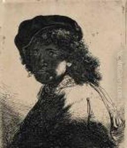 Self Portrait In Cap by Harmenszoon van Rijn Rembrandt
