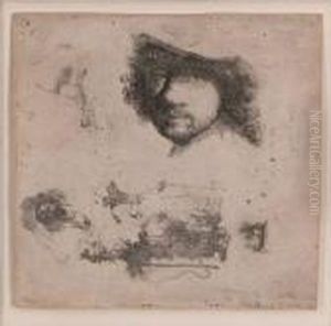 Sheet Of Studies by Harmenszoon van Rijn Rembrandt