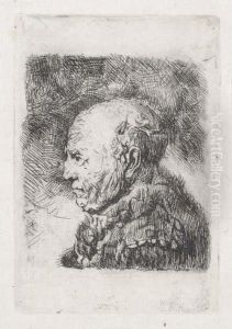Bald Old Man In Profile: Bust