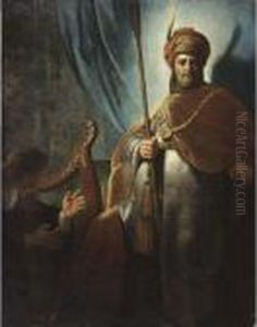 David Playing Harp Before Saul by Harmenszoon van Rijn Rembrandt