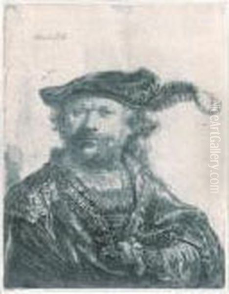 Self Portrait In A Velvet Cap With Plume (b., Holl. 20; H. 156; Bb. 38-b) - view 1