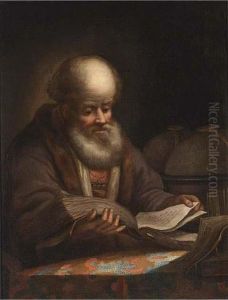 A Portrait Of A Bearded Man Reading