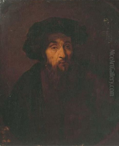 A Bearded Man, Bust-length, With A Black Cap, In A Fiegnedoval - view 1