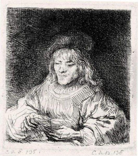 The Cardplayer (b., Holl.136; H.190; Bb.41-m) - view 1