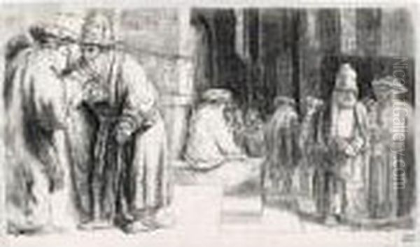 Jews In The Synagogue (b., Holl.126; H.234; Bb.48-d) - view 1