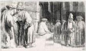 Jews In The Synagogue (b., Holl.126; H.234; Bb.48-d)