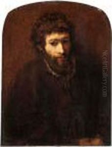 Portrait Of A Bearded Man, Half Length, Wearing Brown by Harmenszoon van Rijn Rembrandt