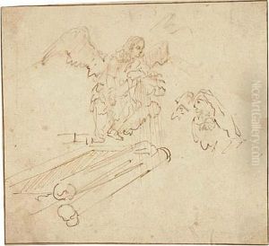 The Angel Appearing To The Two Marys At The Tomb by Harmenszoon van Rijn Rembrandt