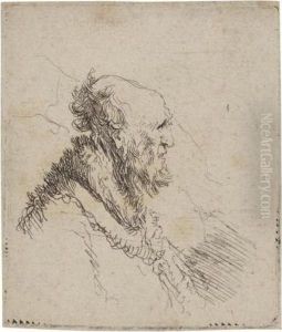 Bald Old Man With A Short Beard by Harmenszoon van Rijn Rembrandt