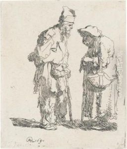 Beggar Man And Beggar Woman Conversing (b., Holl.164; H.7; Bb.30-a) by Harmenszoon van Rijn Rembrandt