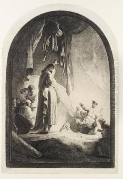 The Raising Of Lazarus: The Large Plate (b., Holl.74; H.96; Bb.32-4) - view 1