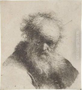 Bust Of An Old Man With Flowing Beard And White Sleeve (b., Holl.291; H.26; Bb.30-10) by Harmenszoon van Rijn Rembrandt