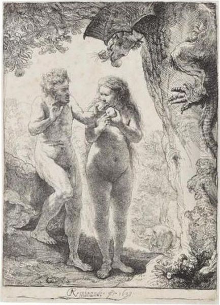 Adam And Eve (b., Holl.28; H.159; Bb.38-d) - view 1