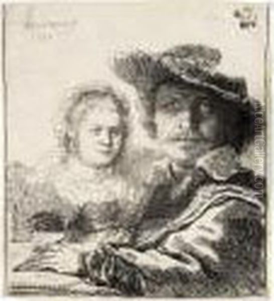 Self Portrait With Saskia (b., Holl.19; H.144; Bb.36-a) - view 1