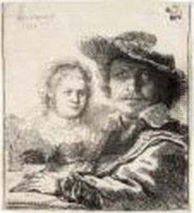 Self Portrait With Saskia (b., Holl.19; H.144; Bb.36-a)