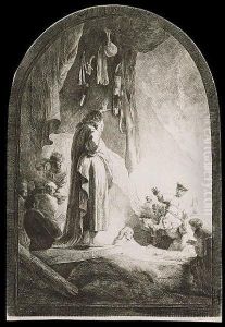 The Raising Of Lazarus: The Larger Plate (bartsch 73) by Harmenszoon van Rijn Rembrandt