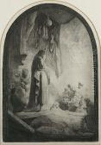 The Raising Of Lazarus: The Larger Plate (bartsch 73) by Harmenszoon van Rijn Rembrandt