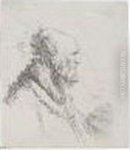 Bald Old Man With A Short Beard, In Profile Right (b., Holl.306; H.136; Bb.45-6) by Harmenszoon van Rijn Rembrandt