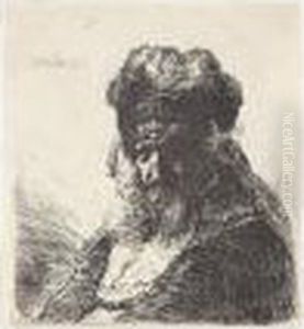 Old Bearded Man In A High Fur Cap, With Eyes Closed (b., Holl.290; H.130; Bb.35-3)