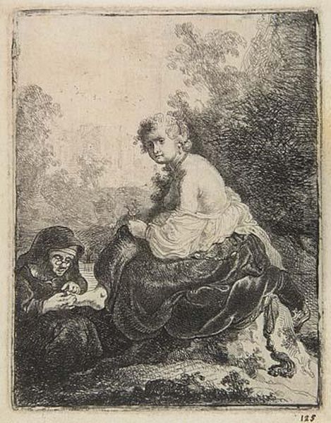 A Woman Cutting Her Mistresses Nails - view 1