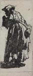 Old Beggar Woman With A Gourd