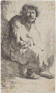Beggar Seated On A Bank (b., Holl.174; H.11; Bb.30-b)